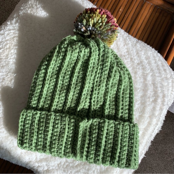 Handmade Crochet Beanie Hat With Pom Pom - Picture 3 of 6
